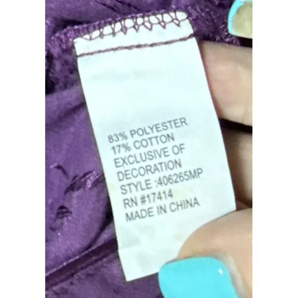 Miss Elaine Purple Silky/Satiny Pajama Set - Size Medium Petite NEW TAGs - Picture 3 of 8